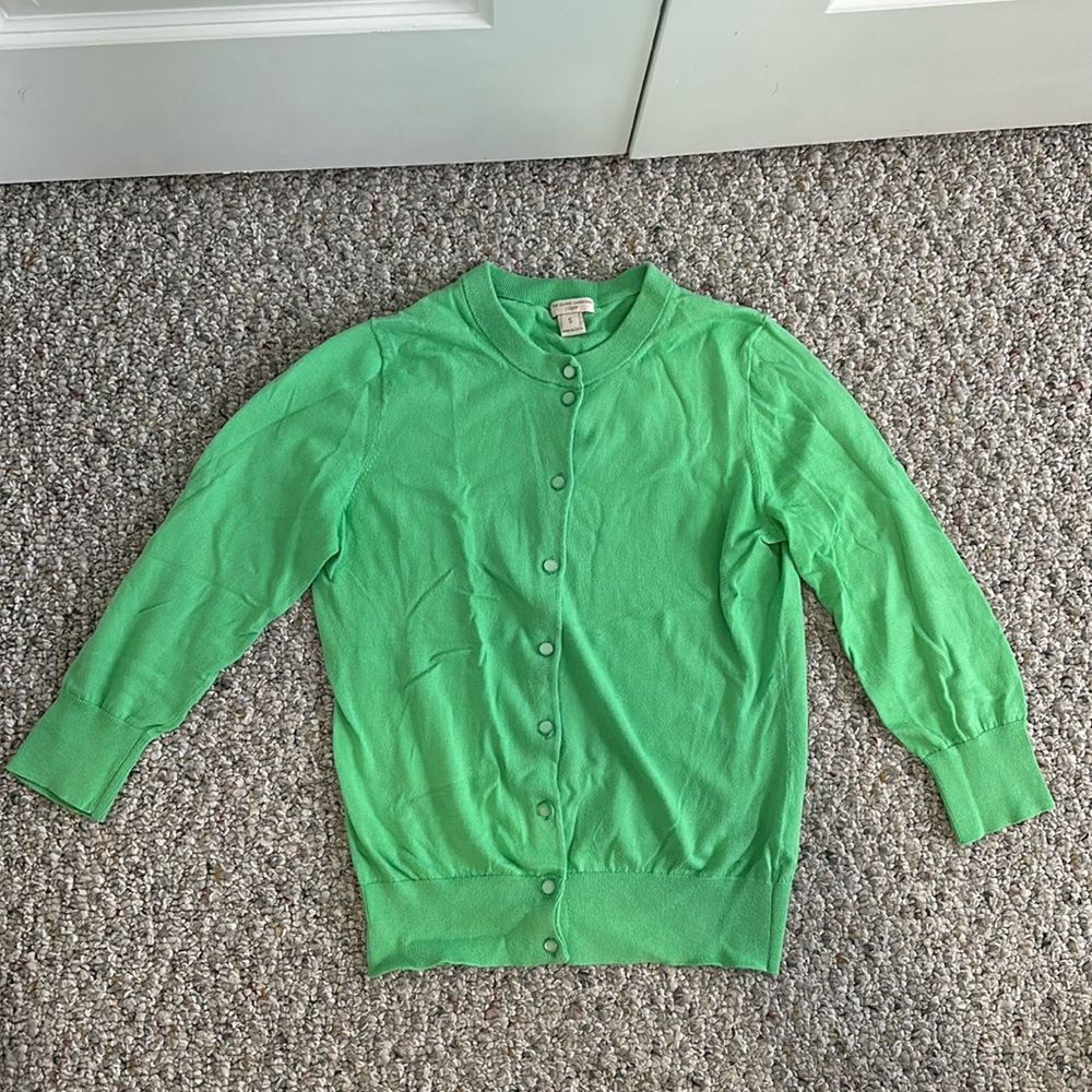 J. Crew Bright Green Button-Up Cardigan